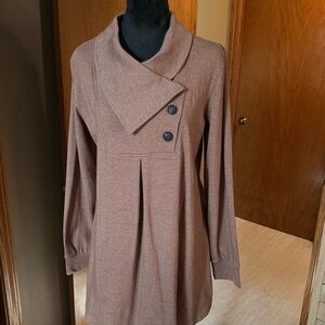 Timeson by Amazon Asymmetrical Camel Colored Top